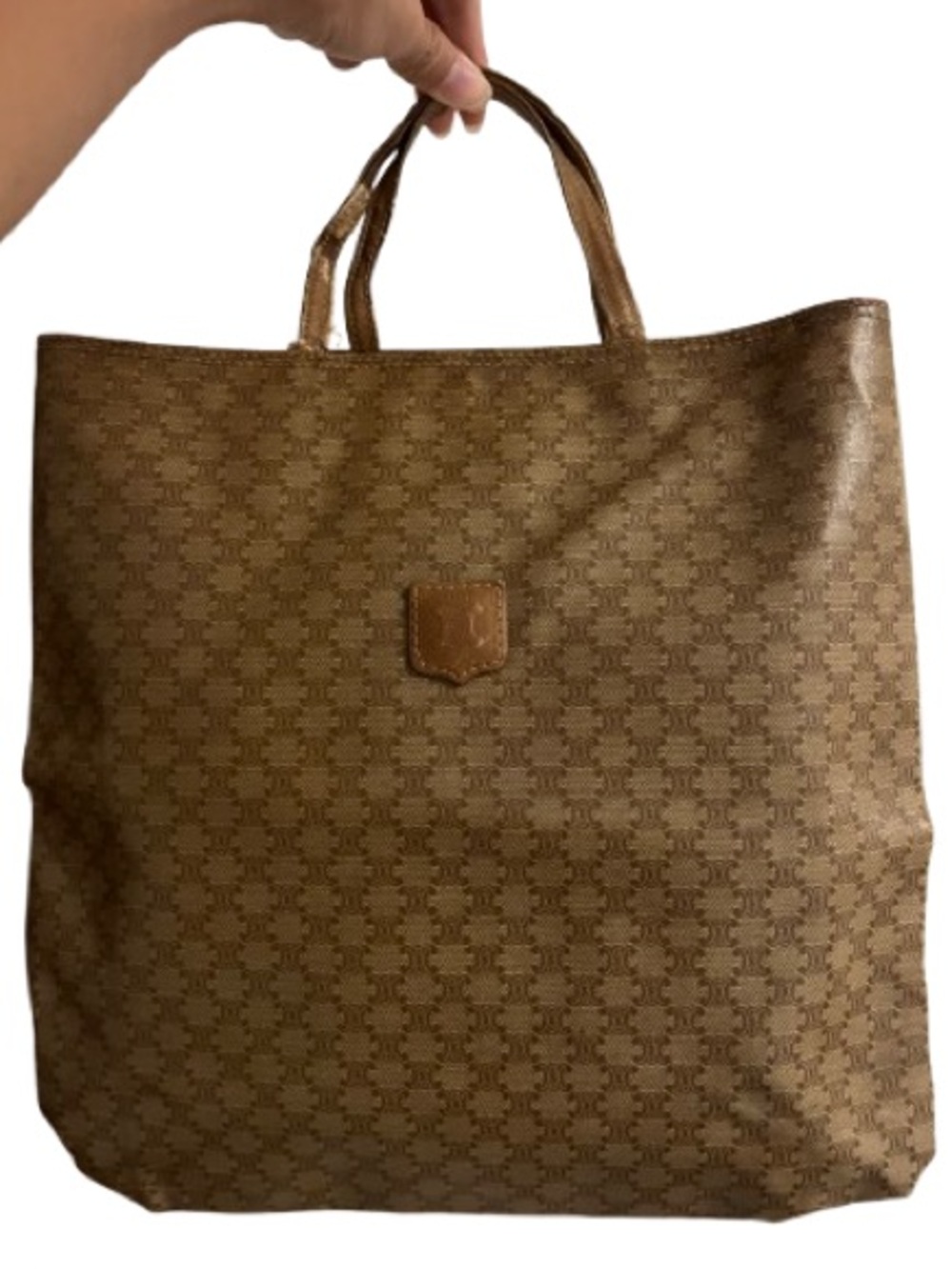 Vintage Celine Macadam Small Coated Canvas Tote Bag